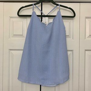 J. Crew Striped Scalloped Cami Top
